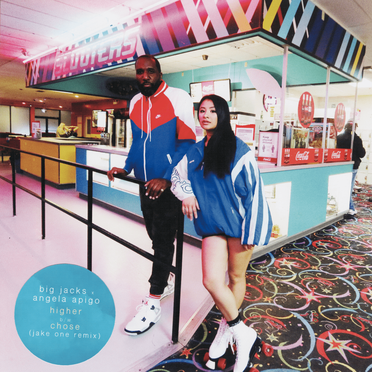 Big Jacks & Angela Apigo - Higher / Chose (Jake One Remix) (Blue Vinyl)